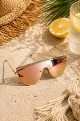 Emmy Frameless Brow Bar Sunglasses - Gold & Rose Gold