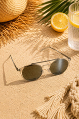 Sloan Aviator Sunglasses - Silver & Black
