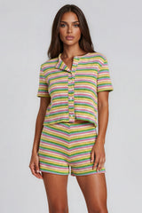 Payton Striped Knit Short Set – Jade Green