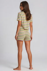 Payton Striped Knit Short Set – Jade Green