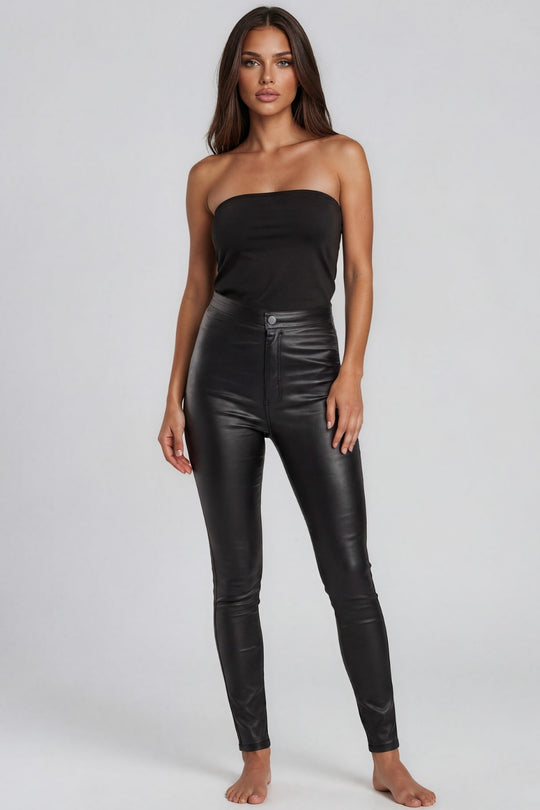 Aurelia Coated Skinny Jeans - Black