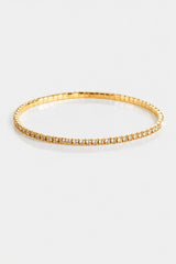 Single Row 3mm Cubic Zirconia Tennis Anklet - Gold