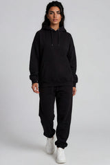 Lia Oversized Hoodie & Joggers Tracksuit Set – Black