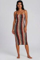 Elsie Zigzag Ribbed Cami Midi Dress