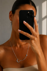 Moon & Star Necklace – Silver