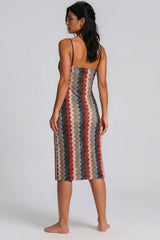 Elsie Zigzag Ribbed Cami Midi Dress