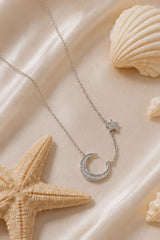 Moon & Star Necklace – Silver