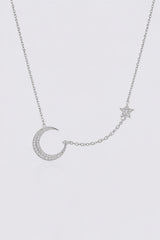 Moon & Star Necklace – Silver