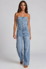 Sienna Denim Bandeau Jumpsuit