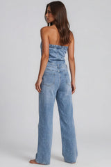 Sienna Denim Bandeau Jumpsuit