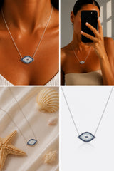 Diamante Evil Eye Necklace – Silver