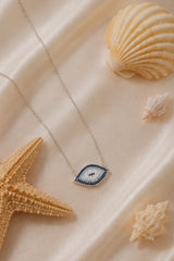 Diamante Evil Eye Necklace – Silver