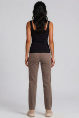 Rosalie Plain Stretch Denim Wide Leg Jeans – Mocha
