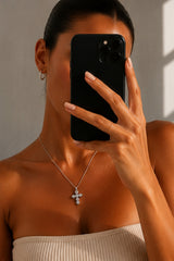 Small Cross Pendant Necklace – Silver