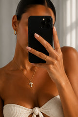 Small Cross Pendant Necklace – Gold