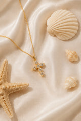 Small Cross Pendant Necklace – Gold