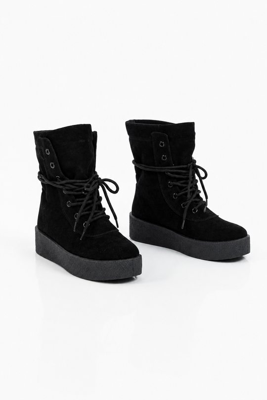 Kanye Platform High Top Trainers - Black