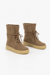 Kanye Platform High Top Trainers - Khaki