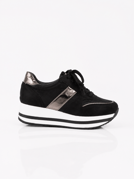 Olive Lace Up Trainers - Black