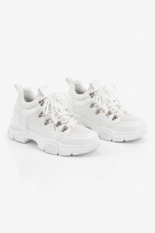 Elyse Chunky Panelled Trainers - White