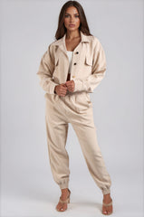 Frances Shirt Co-Ord Set - Beige