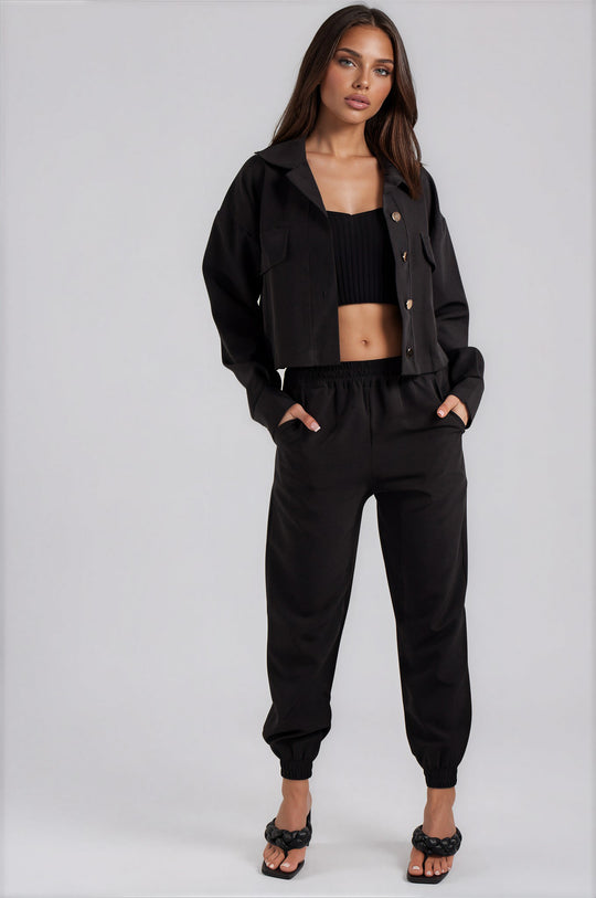 Frances Shirt Co-Ord Set - Black