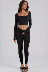 Nova Square Neck Co-Ord Set - Black
