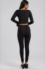 Nova Square Neck Co-Ord Set - Black