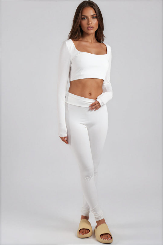 Nova Square Neck Co-Ord Set - White