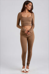 Nova Square Neck Co-Ord Set - Camel