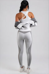 Amiya 3-Piece Activewear Gym Set - Grey