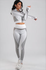 Amiya 3-Piece Activewear Gym Set - Grey