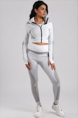 Amiya 3-Piece Activewear Gym Set - Grey