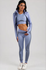 Amiya 3-Piece Activewear Gym Set - Blue