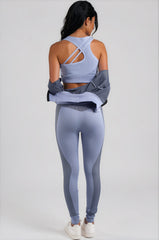 Amiya 3-Piece Activewear Gym Set - Blue