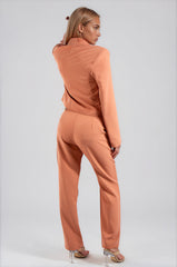 Jazmin Cropped Blazer Trouser Co-Ord - Salmon