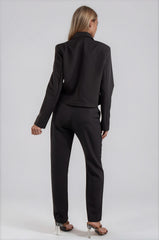 Jazmin Cropped Blazer Trouser Co-Ord - Black