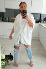 Elizabeth White Knot Flowy Top