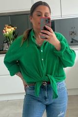 Dils Green Cheesecloth Shirt