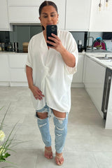 Elizabeth White Knot Flowy Top