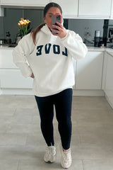 Navy Slogan Love Hoodie leggings Co-Ord Set – Miracle