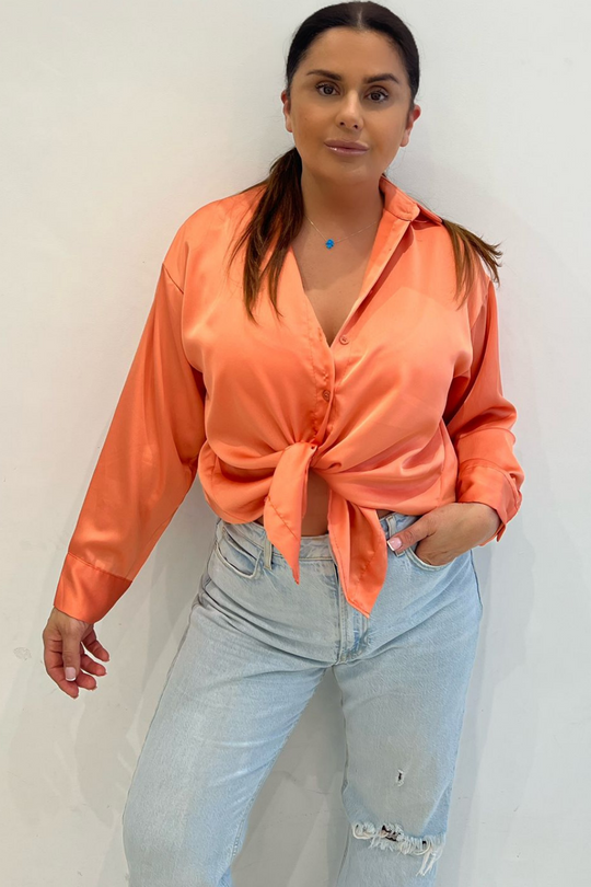 Jayde Orange Satin Shirt