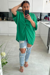 Elizabeth Green Knot Flowy Top