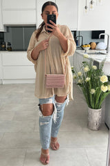 Vivienne Rose Gold Diamantes Hard-Case Cross Body Bag