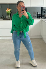 Denim Mid Wash Distressed Skinny Jeans - Kamryn