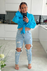 Eden Denim Ripped Skinny Mom Jeans