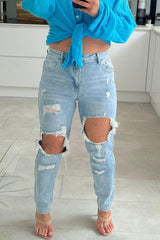 Eden Denim Ripped Skinny Mom Jeans