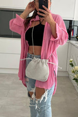 Delaney Silver Diamantes Duffle Clutch Bag