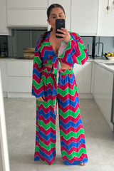 Alana Pink Zigzag Co-ord set