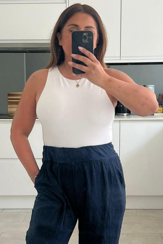 Carmen White Plain Bodysuit